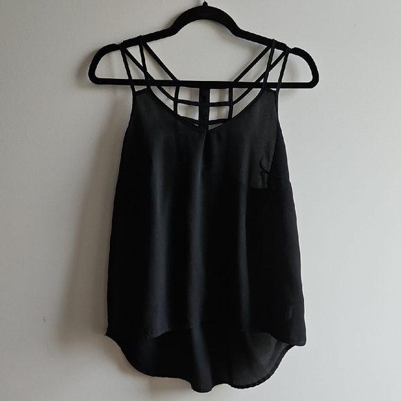 2/$20 Candy Couture - Elegant Black Strappy Women's Top - Size Small - Picture 1 of 4
